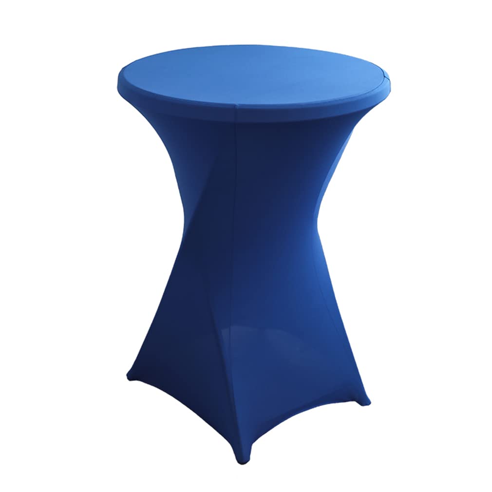 iEventStar 30 inches 32'' Highboy Cocktail Round Stretch Spandex Fitted Table Cover High Top Square Corners Tablecloth (30''-32'' Dia x 43'', Royal