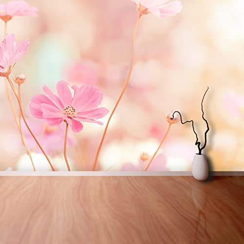 Papier peint fleurs d'espace rose grand format pour masquer les défauts
