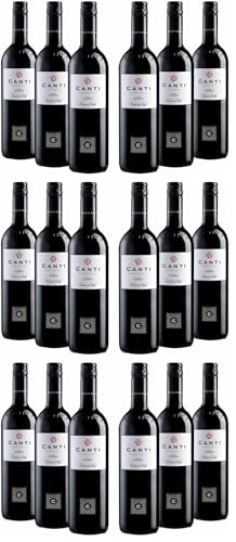 Vin Rouge Italien Sec Fruité pour Vos Repas de Convivialité, Format 6x750 ml Canti