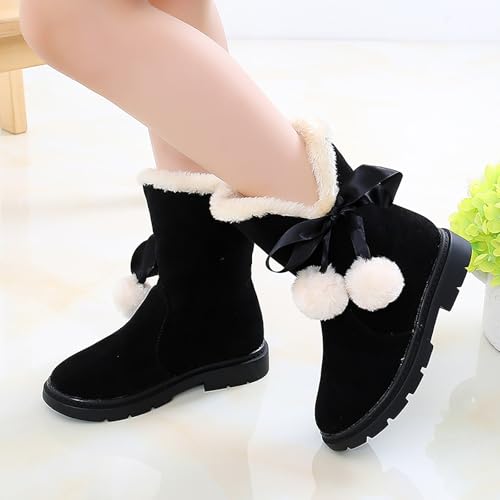 Girls Toddler Snow Boots Girls Bowkont Winter Shoes Toddler Girls F𝐮r Lined Boots Winter Shoes Snow Boots For Girls2