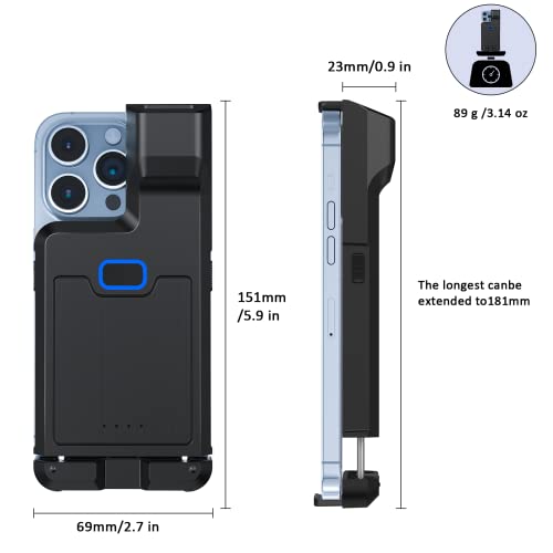 Alacrity Qr Code Scanner Bluetooth Android Barcode Scanner, Wireless Adjustable Back Clip Phone Bar Code Scanner With 3000Mah Rechargeable Battery Ompatible With Android, Ios, Ipad,Iphone #TOP2