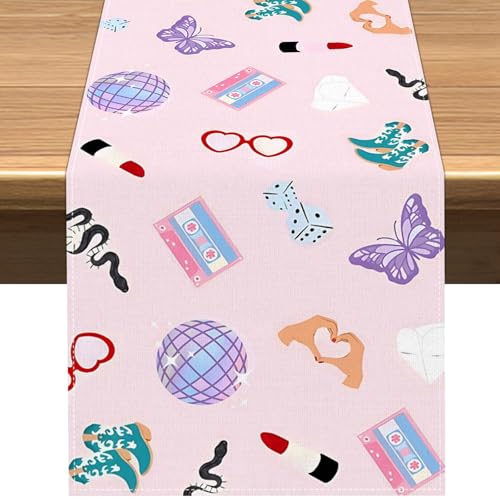 Vohado Eras Party Table Runner Girls Music Birthday Party Decoration Singer Bachelorette Bridal Shower Dining Room Home Kitchen Island Decor