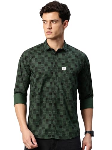 Image of Majestic Man Custom Abstract Printed Pure Cotton Slim Fit Casual Shirt