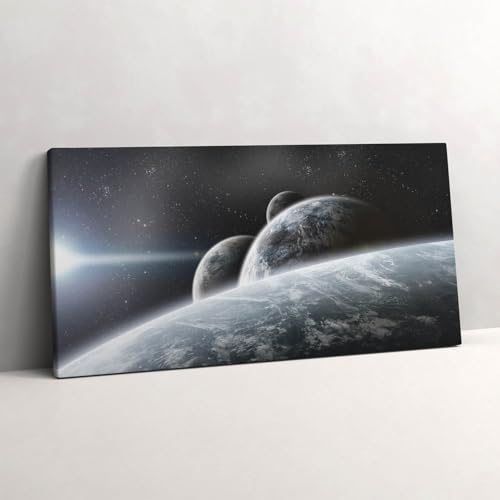 Toile espace et planètes pour habiller un grand mur vide de bureau