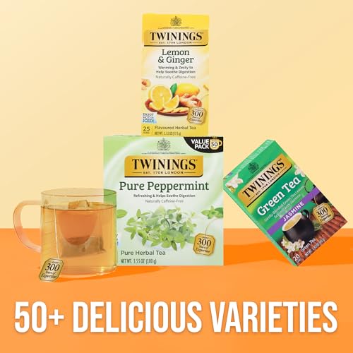 Twinings Lemon & Ginger Herbal Tea Individually Wrapped Bags, 25 Count (Pack of 6), Spicy Ginger, Lemon Peel, & Lemongrass, Naturally Caffeine-Free, Enjoy Hot or Iced, 150 Teabags by Twinings - Image 6