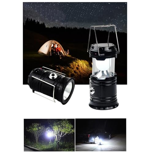 Lampião Retrô de Camping Lanterna LED 2 em 1 Recarregável com Luz Solar Luminária Portátil de Multiu