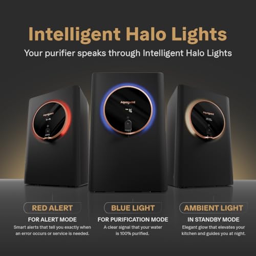 Image of Aquaguard Aspire Glow RO+UV+Copper+Alkaline Water Purifier | 2-Year Unconditional Warranty | Intelligent Halo Lights & TDS Display | No AMC Required | Zero Hidden Costs | 5th Gen UV LED | 12-Stage