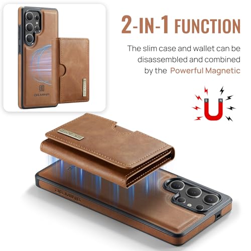 Étui portefeuille Samsung S25 FE marron détachable - 3