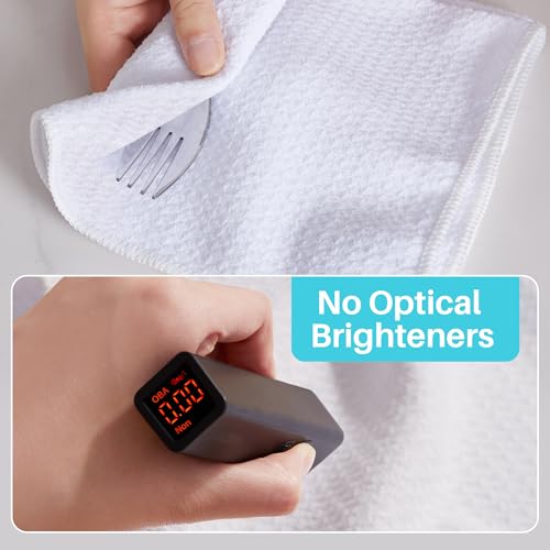 Image of JOYMOOP Microfiber Waffle Weave Cleaning Cloth,Highly Absorbent Kitchen Towels,Quick Drying Lint Free Dish Towels for Kitchen,9 Pack,White,11.8x11.8 inch