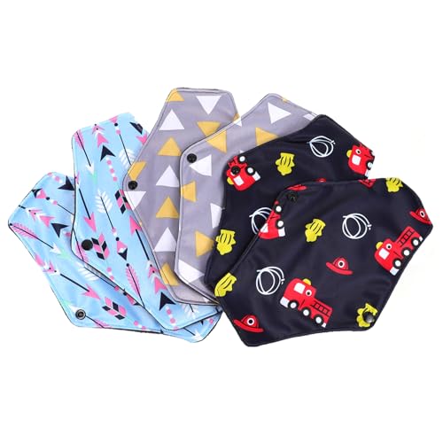 DEARMAMY Toallas Sanitarias Reutilizables De Bambú 6 Unidades Tamaño Medio Absorbentes Ecológicas Para Flujo Moderado Uso Diario y Actividades Al Aire Libre Mujeres