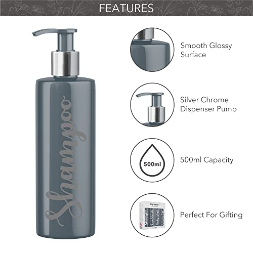 Print Maniacs Grey Mrs Hinch Inspired Personalised 500ml Pump Bottles Bathroom Lotion Kitchen Set Shampoo Conditioner Body Wash (Set 6) (Grey) - Image 3