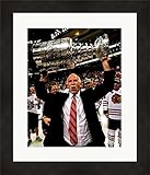 Autograph Warehouse 652545 Joel Quenneville Autographed 8 x 10 in. Photo - Chicago Blackhawks Coach Stanley Cup Champions - No.SC7 Matted & Framed