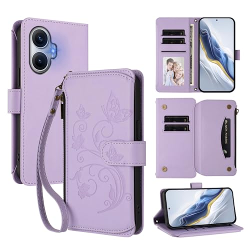 Cover Compatibile con Redmi Turbo 4 Pro con Xiaomi Poco F7 5G Cordinoã€5 Portacarteã€ã€Portafoglio a cernieraã€ã€Chiusura magnetica〠Stand Flip Custodia Purple