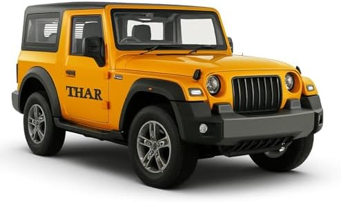 XQZMEE 1:32 Scale Die Cast Metal Pull Back Thar| Car Toy for Kids with Openable Doors, Light & Music | Pack of 1 (Pearl Yellow)