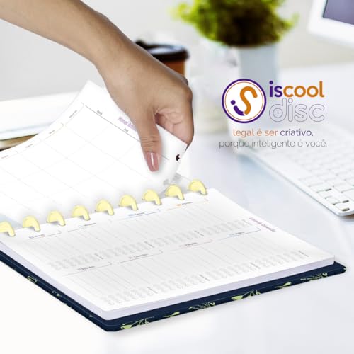 Planner Iscool Disc Datado Glamour Color Florzinhas