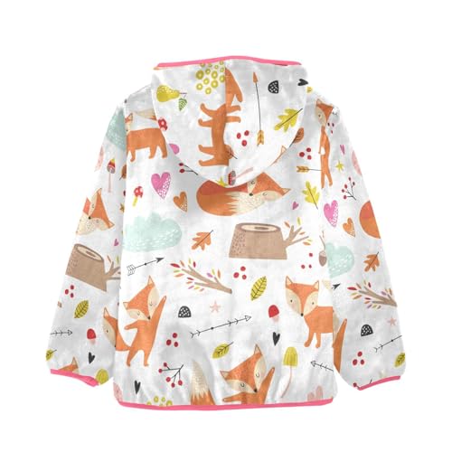 OTVEE Cartoon Cute Fox Animals Kids Hoodie Jacket Fall Spring Full Zip Warm Outwear Coat2