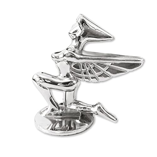 Image of Goddess Hood Ornaments for Cars Angel Logo Car Front Bonnet Stand Cars Metal Stickers Universal 3D Emblem Badge Auto Sticker Symbol Ornament for Trucks Vehicle (Kneeling Goddess Chrome)