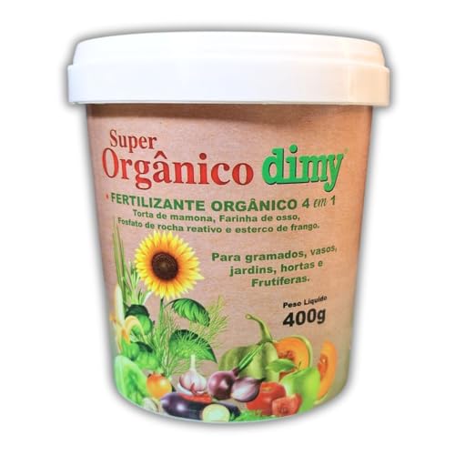Dimy Super Orgânico, Fertilizante 4 em 1, 400g, para Vasos, Jardi...
