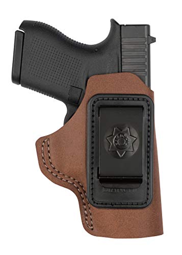 Bianchi 6 Inside Waistband Holster, Rust Brown, Suede Leather, Fits Ruger SP101 SML REV 2IN, Right Hand
