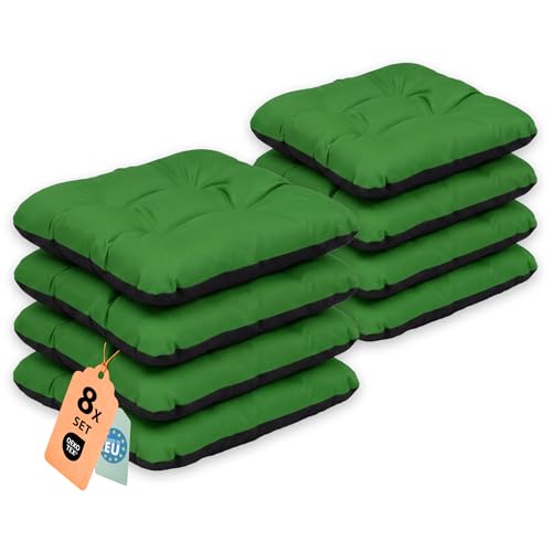 SuperKissen24. Coussin pour Chaise, Siège, Banc de Jardin, Canapé - Lot de 8 Coussins 45x45 cm -...