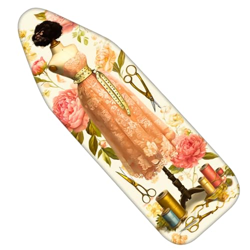 Image of Nuxovilar Lace Dress Form Ironing Board Cover 15x54 Polyester | Iron Pad Scorch Guard laundry helper protective board shield home laundry room craft studio (Lace Dress)