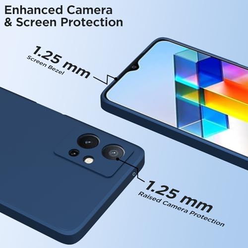 Image of Outlouders Back Cover for Vivo T1 5G / Vivo Y75 5G / iQOO Z6 5G | Camera Protection | Durable Soft Matte Silicone Bumper Case (Blue)