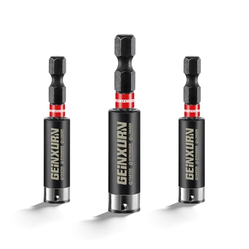 Geinxurn 3PACK Torsion Impact Bit Holder Alloy Steel Hex Shank Quick-Change Extension Socket Drill Locking Bit Holder