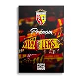 OneTrophy Toile Officielle RC Lens – Personnalisable avec Prénom ou Texte Libre – Décoration Murale Supporter Bollaert – Made in France – Cadeau supporter Lensois (Le mur Sang et Or)