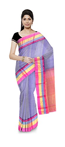 M SIVA NAGESWARA RAO HANDLOOMS Chirala Silk Saree for Women (Blue)