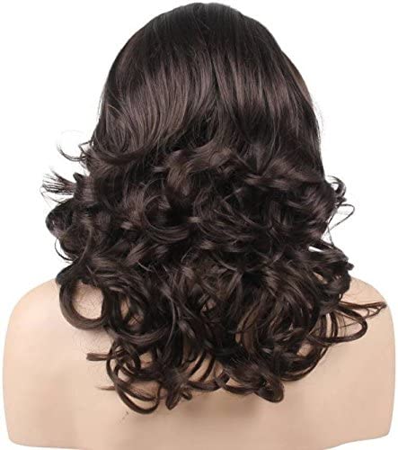 Image of Samyak Full Head Curly /Wavy Hair Wigs For Women & Girls | Nakli Baal | False Hair Wig | Cosplay Replacement Wig| Synthetic Hair Wig (Natural Brown)