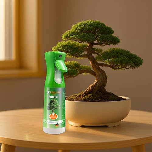 Garten Lux BIO Vital Spray für Bonsai Pflanzenblätter 300ml. mit 16 Spurennährstoffen zum Bonsaipflege sprühen anwendungsfertiges Hochester.