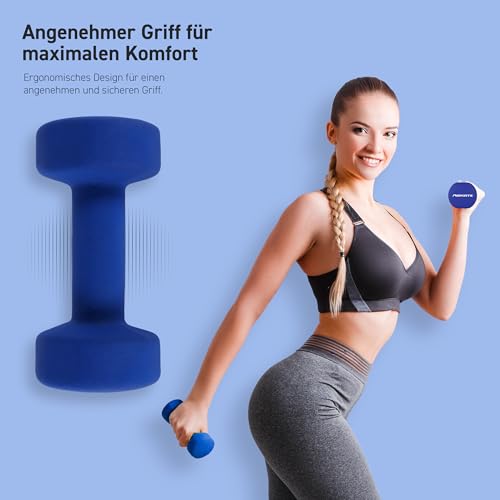 Msports Hanteln Set 4 kg – Neopren Kurzhanteln 0,5-5 kg Paar