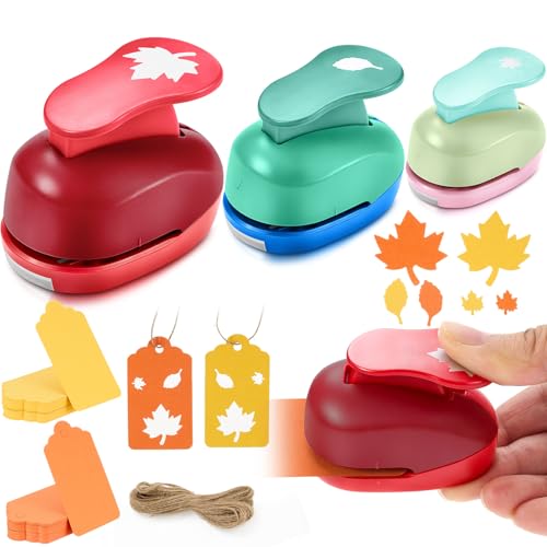 Image of 53 Pcs Maple Leaf Paper Punch Set Include 3 Pcs Leaf Hole Punch