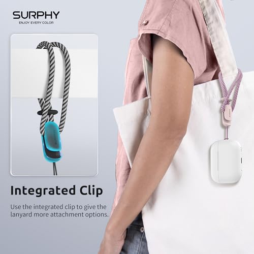 Image of SURPHY 2 Pack Phone Lanyard, Phone Wrist Strap for Case, Camera Wrist Strap | Ultra-Light 2-Color Braided Phone Strap, Cellphone Charm Strap, Anti-Lost Wrist Lanyard for Women and Men, Pink Black