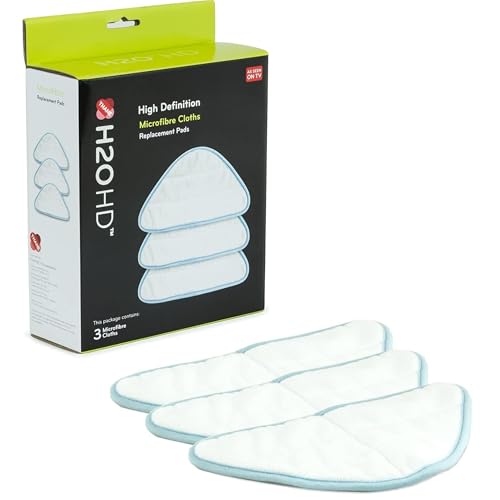 Thane H2O HD – Lot de 3 chiffons microfibre de rechange pour nettoyeur vapeur/balai vapeur – Lavables et réutilisables