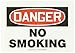 Accuform MSMK132VS Adhesive Vinyl Safety Sign, Legend"Danger NO Smoking", 7" Length x 10" Width x 0.004" Thickness, Red/Black on White
