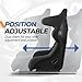 Auto Dynasty Universal Racing Seat Microfiber Suede High Head Fixed Position Bucket Seats with Bottom Mount Sliders, 39.37 (H) x 25.25 (W) x 19.68 (D) Inches, Black
