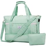 Laripwit Travel Duffle Bag with Shoes Compartment Double Layer Weekender Overnight Bag for Women Gym