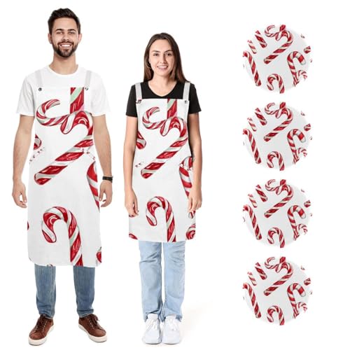 Tablier cuisine imperméable Noël lot de 2 avec poches frontales