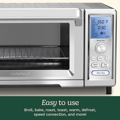 Cuisinart Chef’s Convection Toaster Oven, 1800-Watt Electric Oven with 15 Cooking Functions, Fits 13" Pizza, 9"x13" Baking Pan, and Full-Size Chicken, Nonstick Interior, TOB-260N1NAS, Stainless Steel by Cuisinart - Image 6