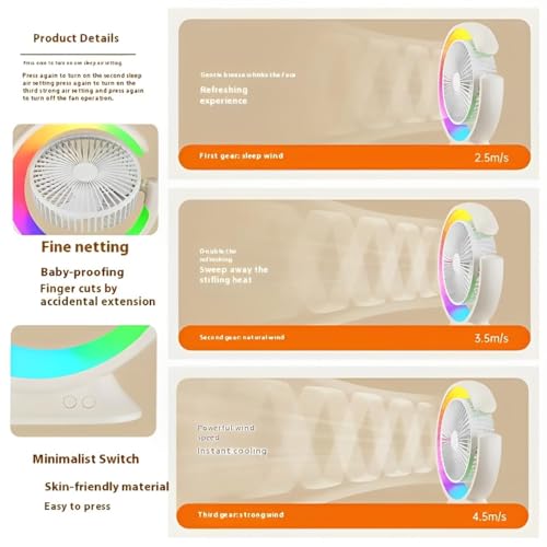 Image of 4000mAh High Speed ๐๐๐๐ก๐๐ซ๐ ๐๐๐๐ฅ๐ Table Fan for Home, ๐๐ฌ๐๐ข๐ฅ๐ฅ๐๐ญ๐ข๐ง๐ ๐๐๐ง with ๐๐๐ ๐๐ข๐ ๐ก๐ญ | ๐๐๐ ๐๐๐ซ๐ฌ๐จ๐ง๐๐ฅ Fan, ๐ ๐๐ฉ๐๐๐ (R - Green)
