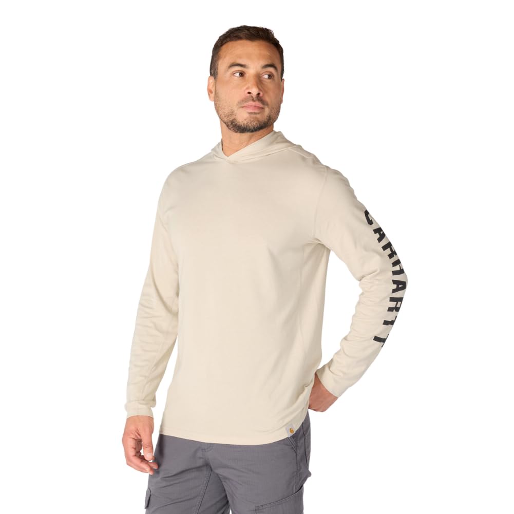 Carhartt Men's Force Relaxed Fit Midweight Long-Sleeve Logo Graphic Hooded T-Shirt