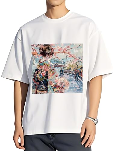 令和の浮世絵 和風 絵画 江戸 掛け軸 舞子 着物 女性 (29) Tシャツ おもしろい Tシャツ メンズ レディース 夏服 綿 プリント スポーツ トップス 半袖 無地 ゆったり 男女兼用 大きいサイズ 肌着