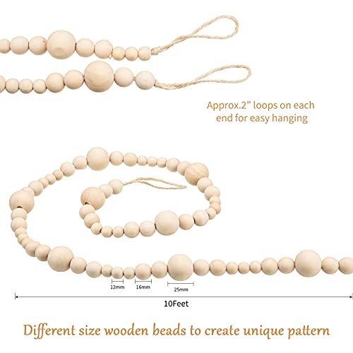 Boao-10-Feet-Christmas-Wooden-Beaded-Garland-Rustic-Farmhouse-Bead-Wall-Hanging-Decor-Natural-Tree-Garland-Wall-Hanging-Prayer-Beads-for-Christmas-Day-Beige Boao 10 Feet Christmas Wooden Beaded Garland Rustic Farmhouse Bead Wall Hanging Decor Natural Tree Garland Wall Hanging Prayer Beads for Christmas Day Beige