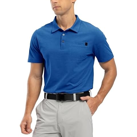 Rdruko Men's Breathable Polo Shirt with Pocket Cover