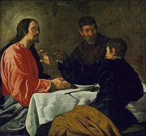Peinture à l'huile Le Souper d'Emmaüs Velázquez, reproduction sur toile musée