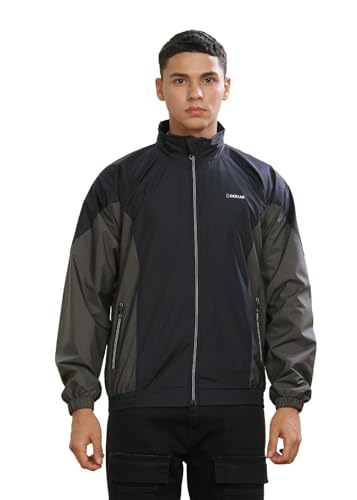 Image of Dollar Men's Polyester Colourblock Windcheater Jacket With Zipper Pockets