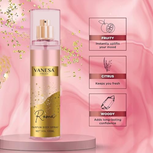 Image of Body Mist Spray Long Lasting Perfume for Women - 135ML Pack of 1 (Roma)