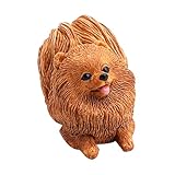 regalo cuccioli pomerania mini toy Figuras de perro para escritorio: adecuadas para , la oficina, el automóvil, la decoración del gabinete, figuras de perro pomerania