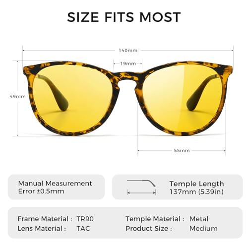 Image of SUNGAIT Premium Vintage Round Sunglasses for Women Men Classic Retro Trendy Style